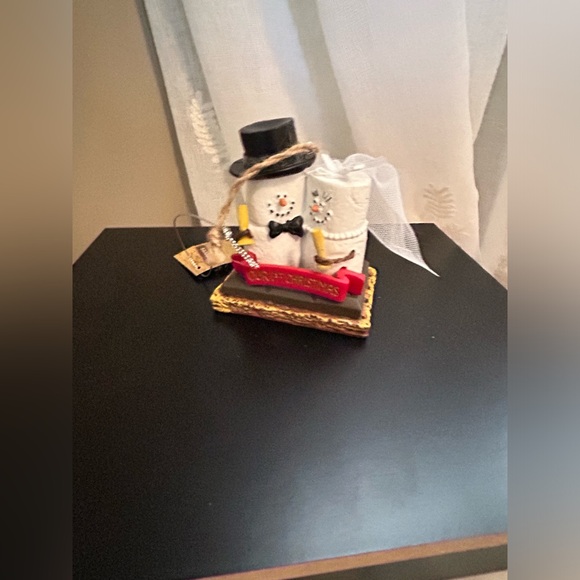 New S’mores Our 1st Christmas Ornament bride and groom marshmallows - Picture 3 of 7